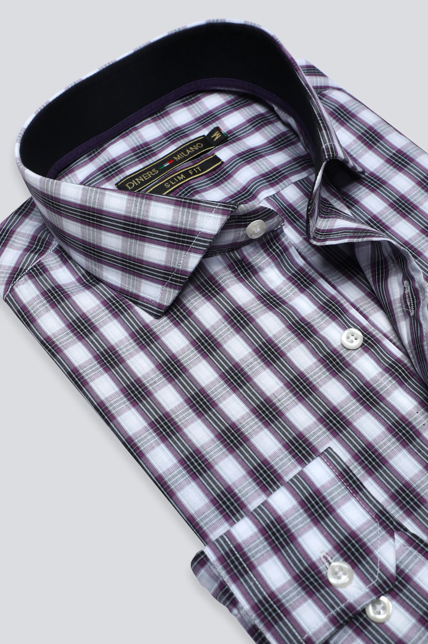 Purple Glen Plaid Check Casual ShirtStriped Shirts