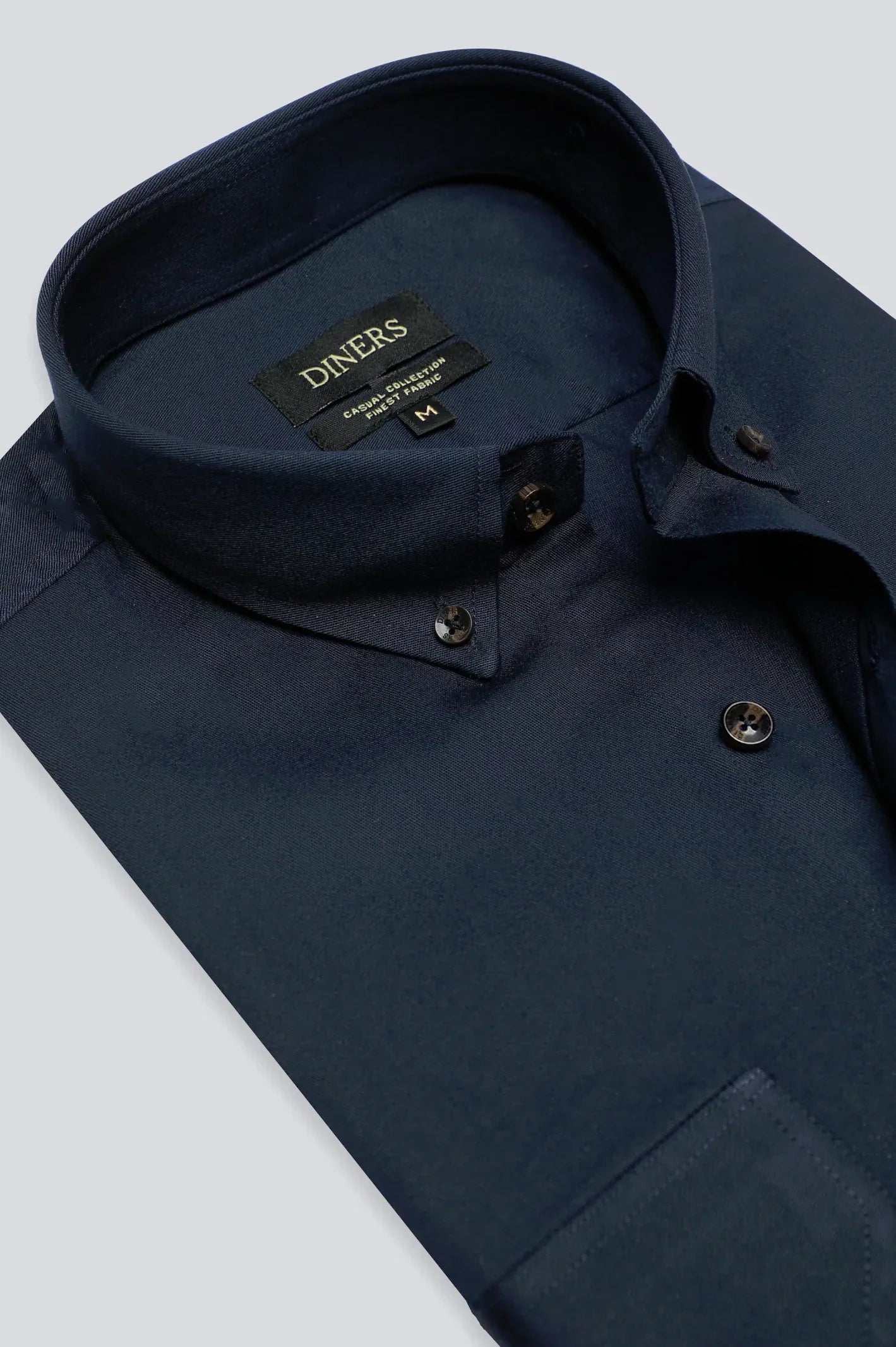 Navy Blue Plain Casual ShirtRuffled Shirts