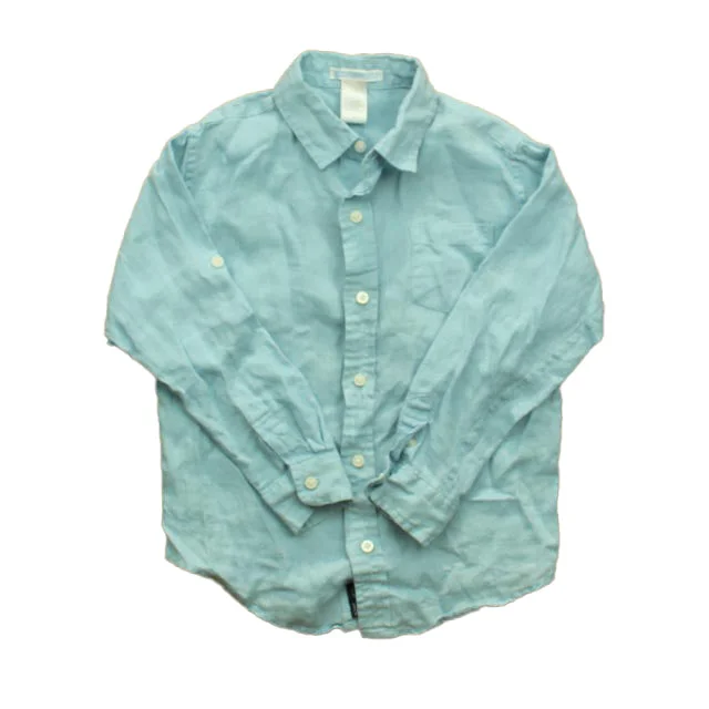 Janie and Jack Boys Blue Button Down Long Sleeve