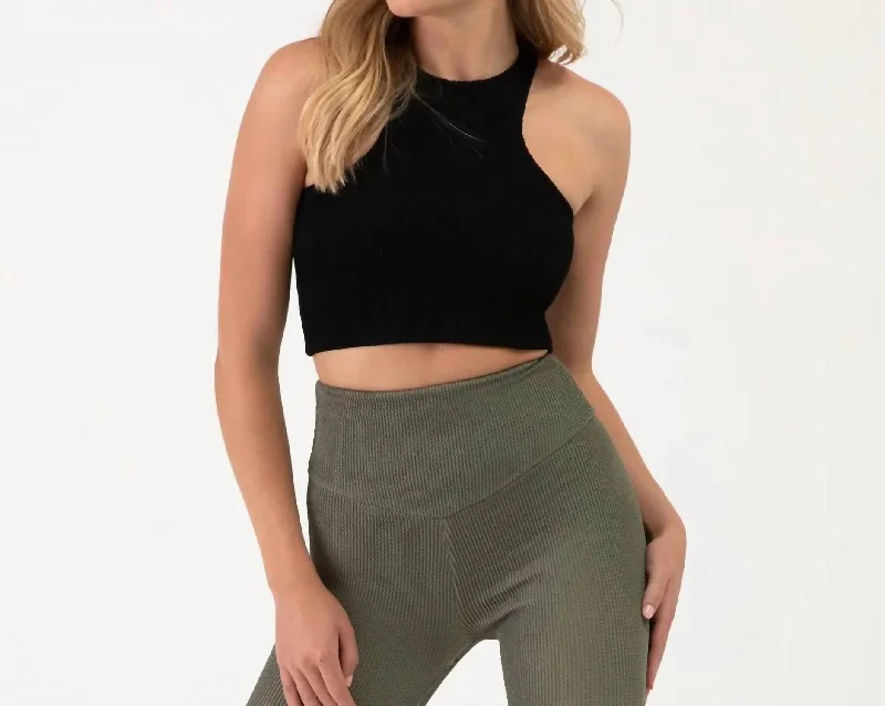 Windproof tankCrinkle Racerback Crop Tank Top In Graphite