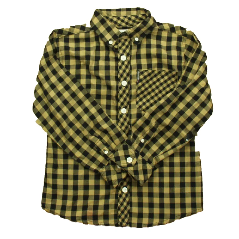 Ben Sherman Boys Black | Brown Check Button Down Long Sleeve