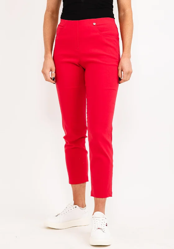 Robell Bella 09 Ankle Grazer Trousers, Rose Red