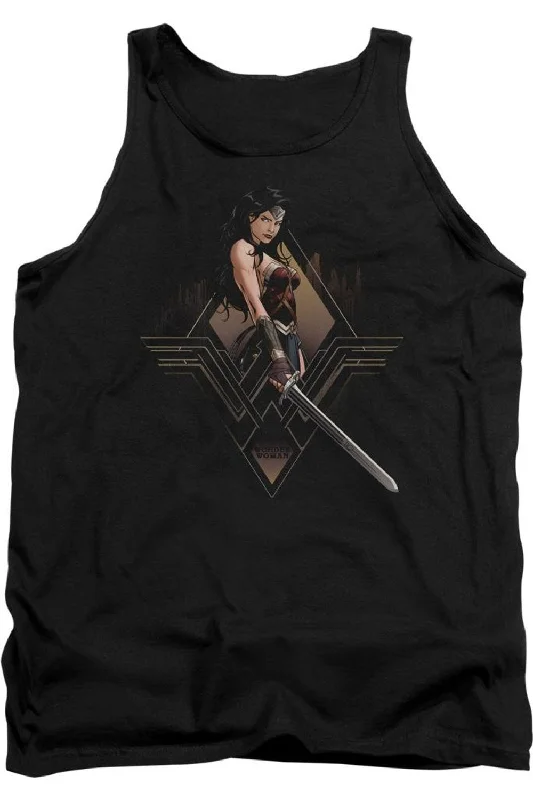 Gym teeBatman V Superman City Girl Adult Tank Top