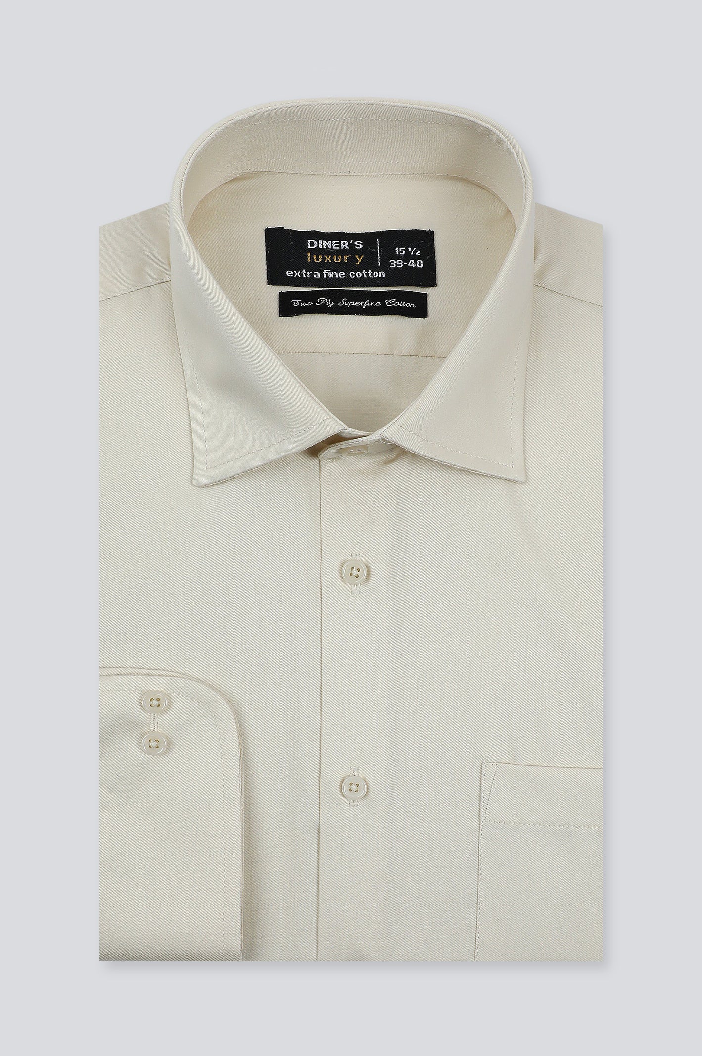 Beige Plain Formal Men ShirtMesh Shirts