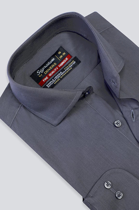 Grey Plain Formal ShirtCycling Shirts