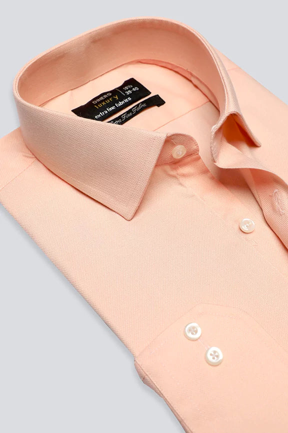 Peach Dobby Textured Formal ShirtLuxury Shirts