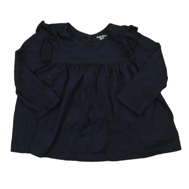 Ralph Lauren Girls Navy Long Sleeve Shirt