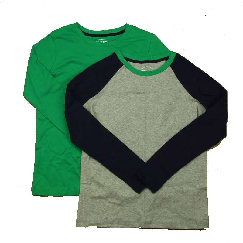 Mightly Boys Gray | Navy | Green Long Sleeve T-Shirt