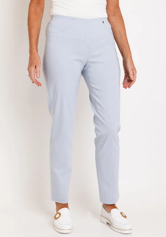 Robell Bella Full Length Stretch Trouser, Light Blue