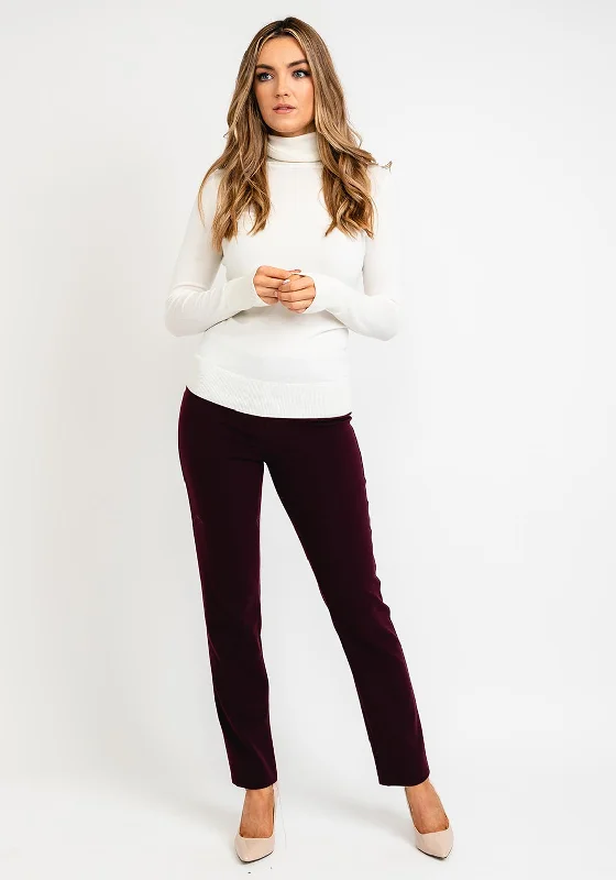 Robell Slim Fit Jacklyn Trousers, Merlot