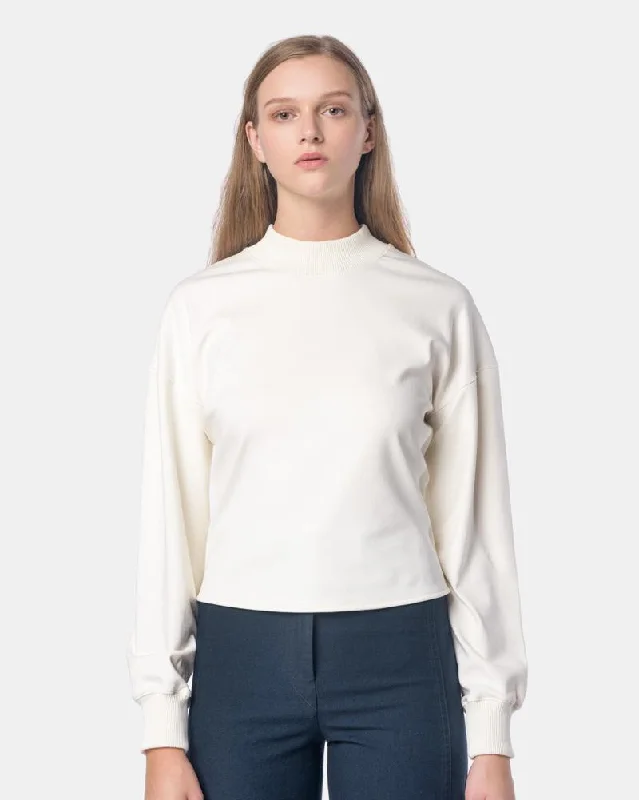 Ribbed Long Sleeve T-Shirt in Chalk