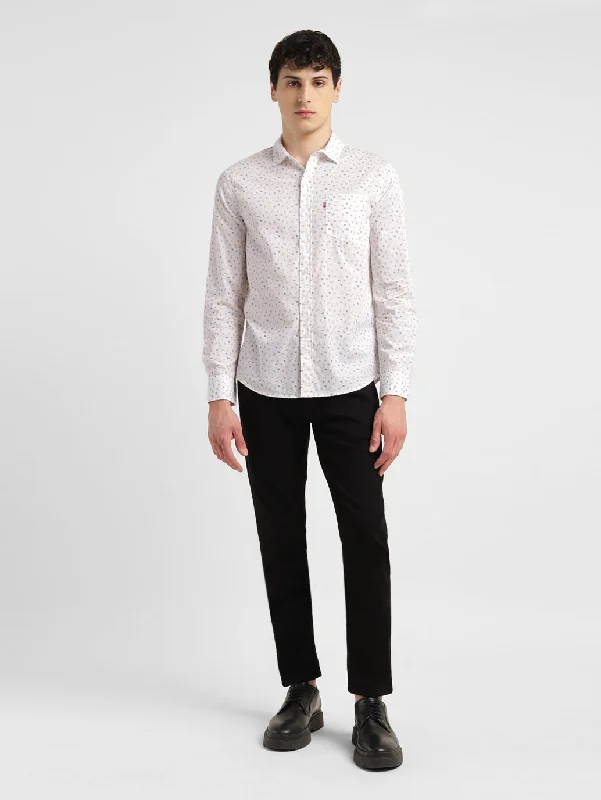 Men's Geometric Print Slim Fit ShirtLeather-Paneled Shirts