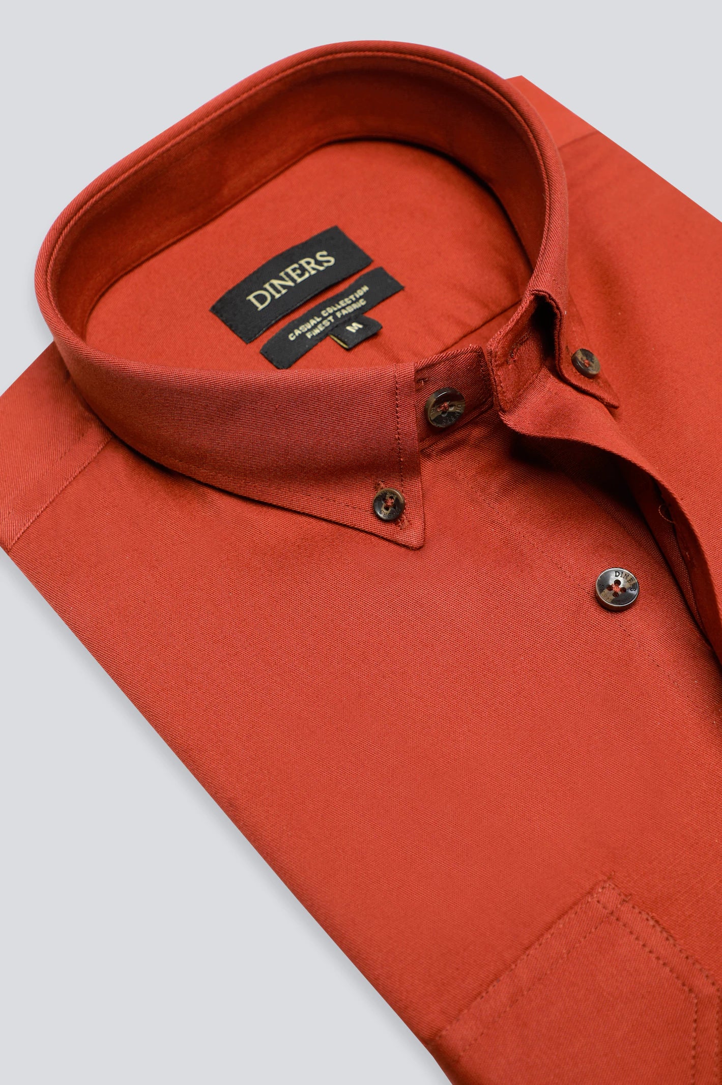 Rust Plain Casual ShirtAsymmetrical Shirts