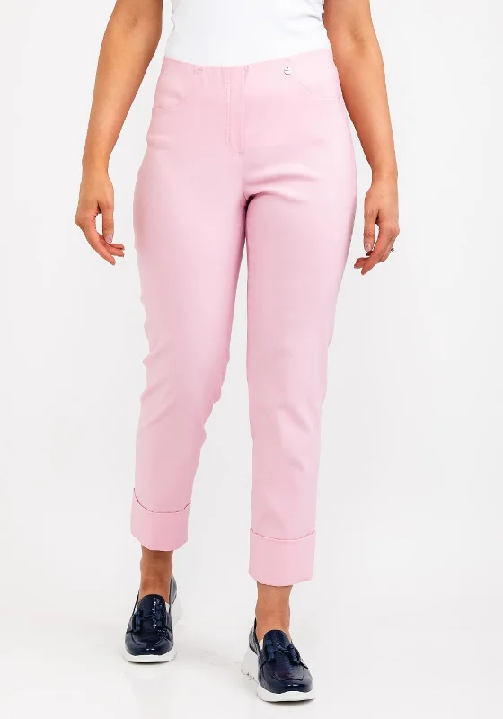 Robell Bella 09 Turn Up Ankle Grazer Trousers, Soft Pink