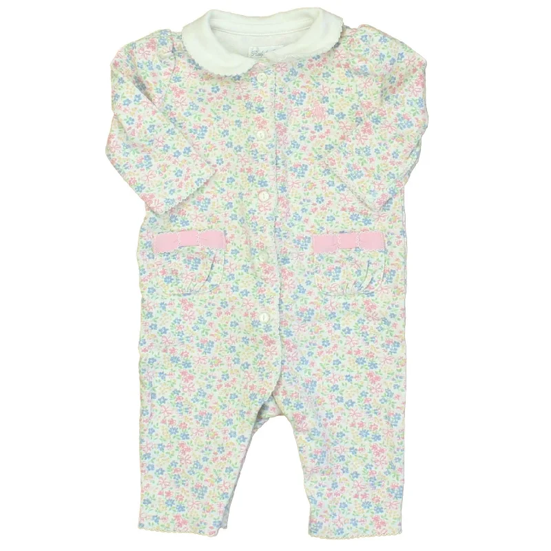 Ralph Lauren Girls White | Pink | Blue | FLoral Long Sleeve Outfit