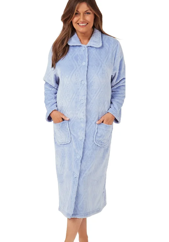 Marlon Diamond Print Embossed Robe, Blue