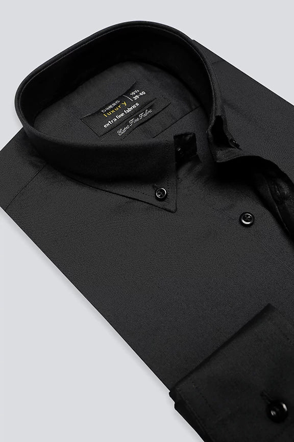 Black Plain Formal ShirtLinen Shirts