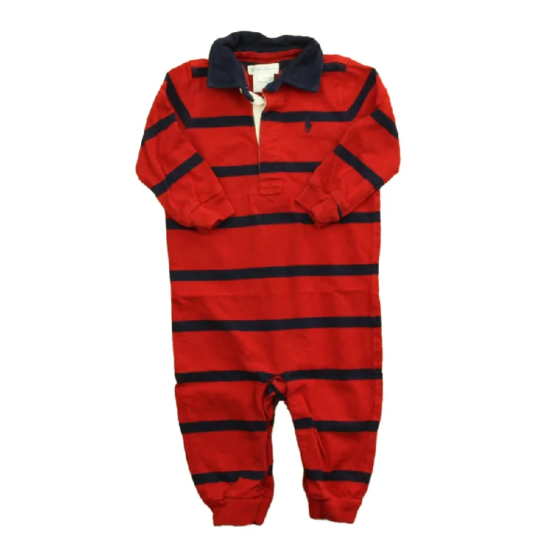 Ralph Lauren Boys Red | Navy Stripe Long Sleeve Outfit