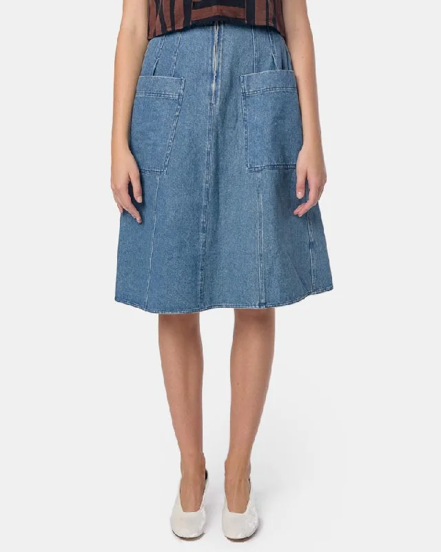 School SkirtFit-Flare Deetjens Skirt in Stonewash