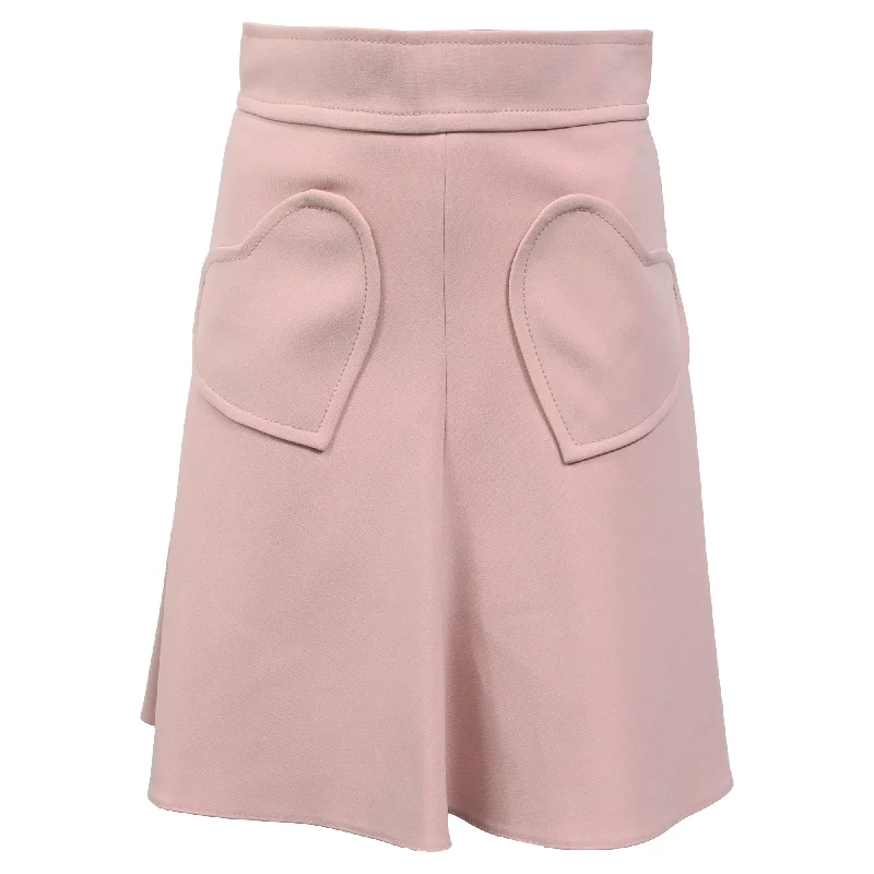 Dance SkirtRed Valentino Cady Heart Pocket Mini Skirt in Pink Viscose