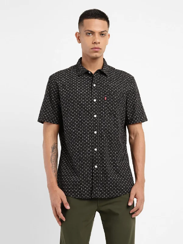 Men's Geometric Print Slim Fit ShirtWool Shirts