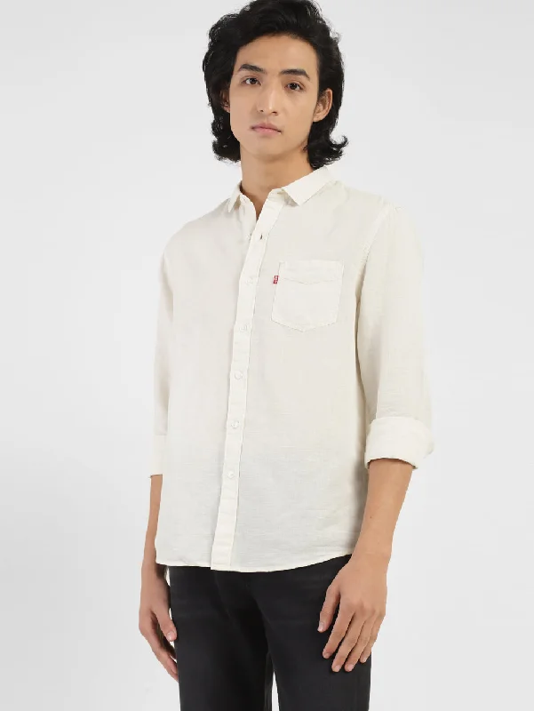 Men's Solid Spread Collar ShirtLogo Shirts