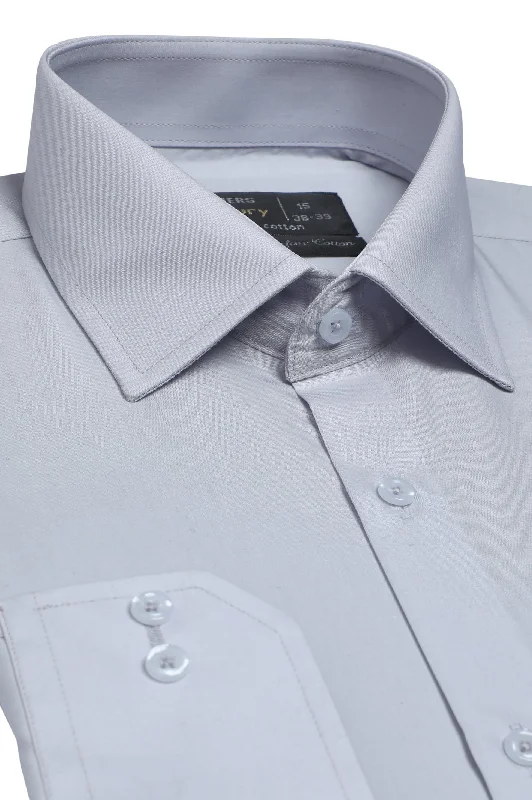 Light Grey Plain Formal ShirtHunting Shirts