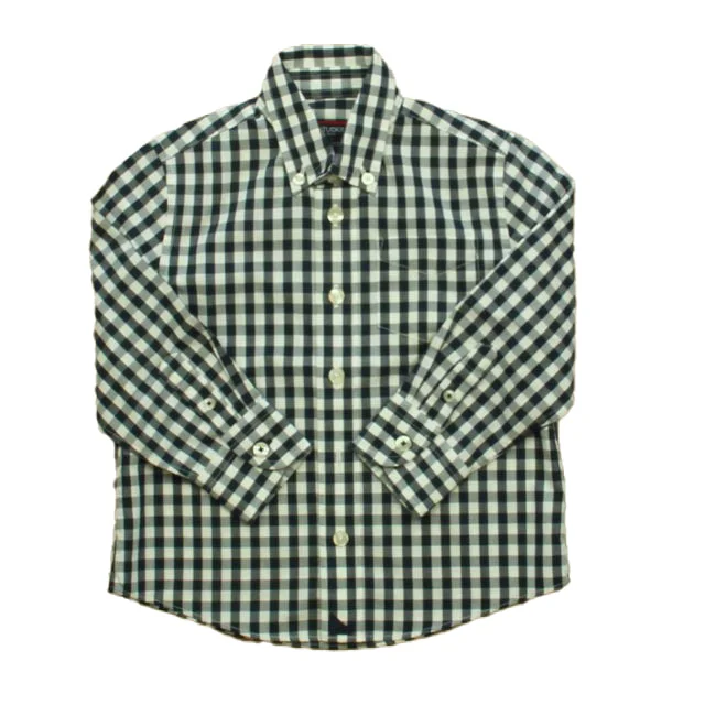 Untuckit Boys Blue Check Button Down Long Sleeve