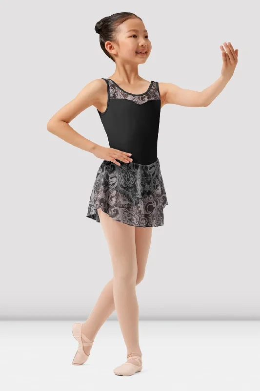 Modern SkirtGirls Mirella Paisley Scoop Neck Skirted Leotard