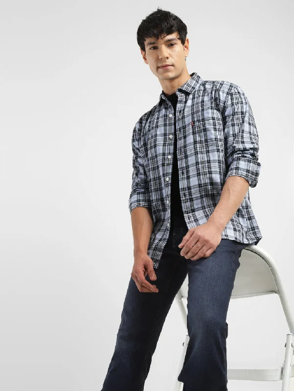 Men's Checkered Slim Fit ShirtTasseled Shirts