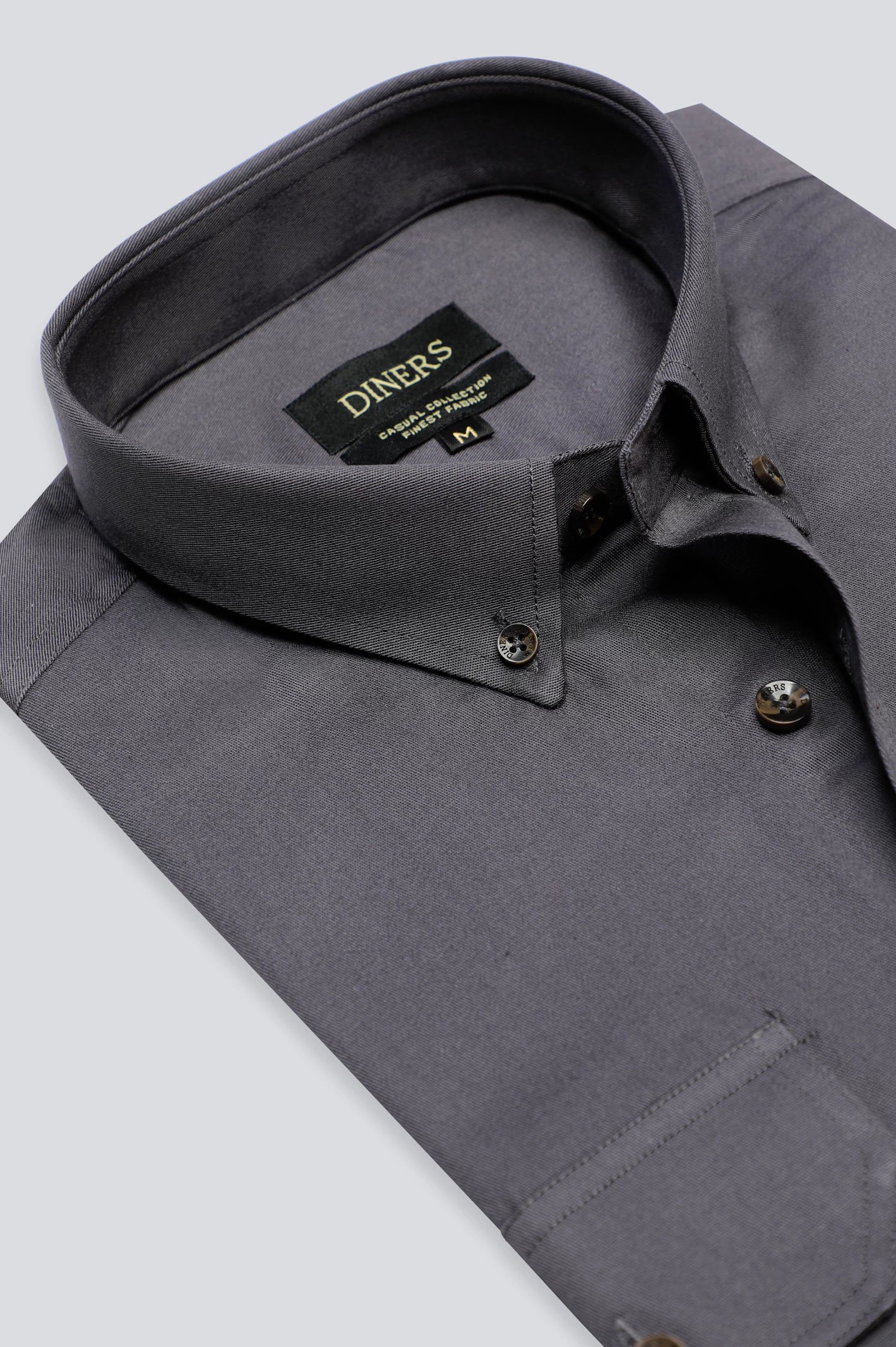 Dark Grey Plain Casual ShirtRetro Shirts