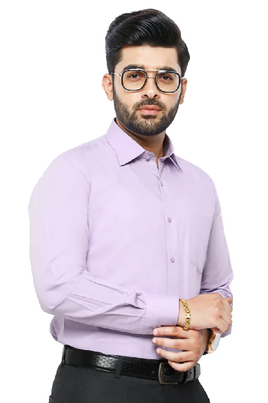 Light Purple Plain Formal ShirtTasseled Shirts