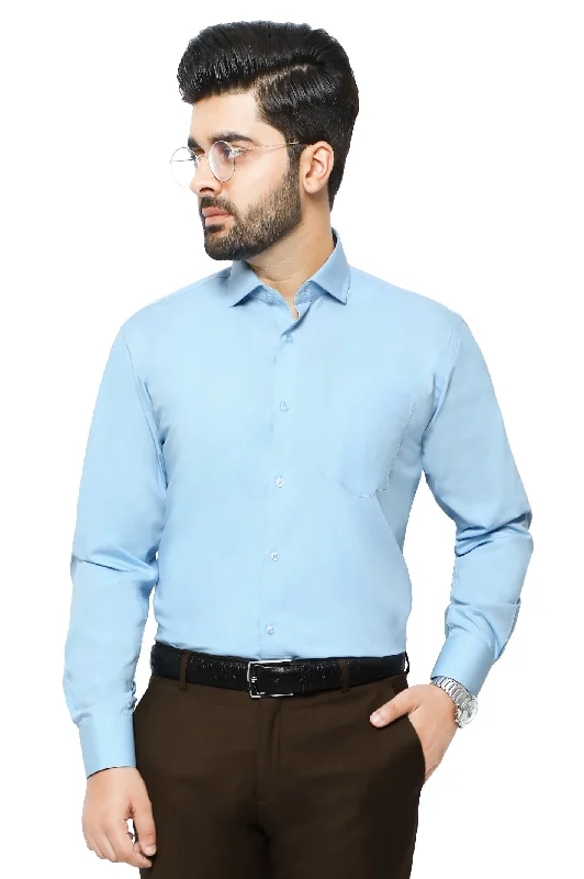 Sky Blue Plain Formal ShirtBeaded Shirts