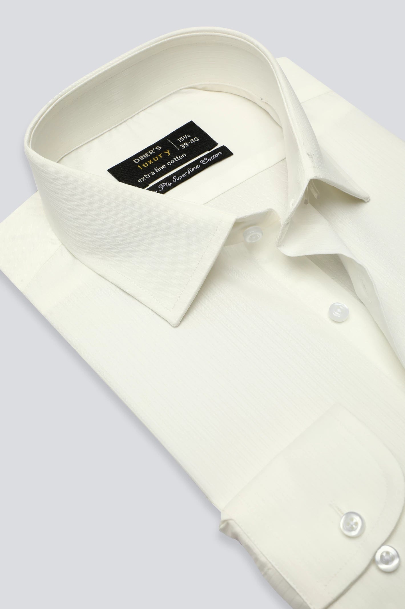 Off White Stripe Textured Formal ShirtHip-Hop Shirts