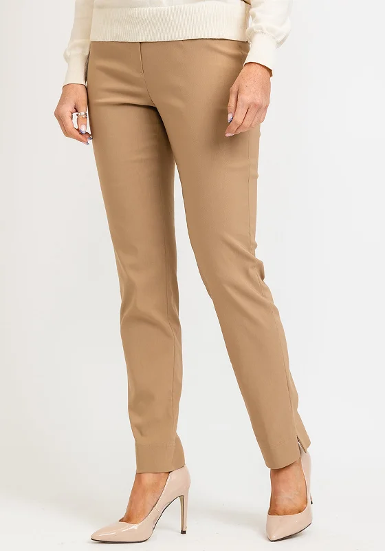 Robell Marie Full Length Slim Leg Trousers, Latte