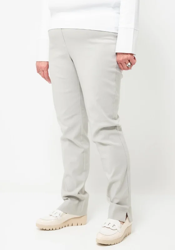 Robell Marie Full Length Straight Leg Trousers, Light Grey