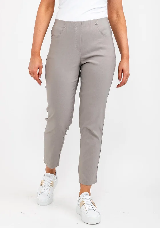 Robell Bella 09 Ankle Grazer Trousers, Light Taupe