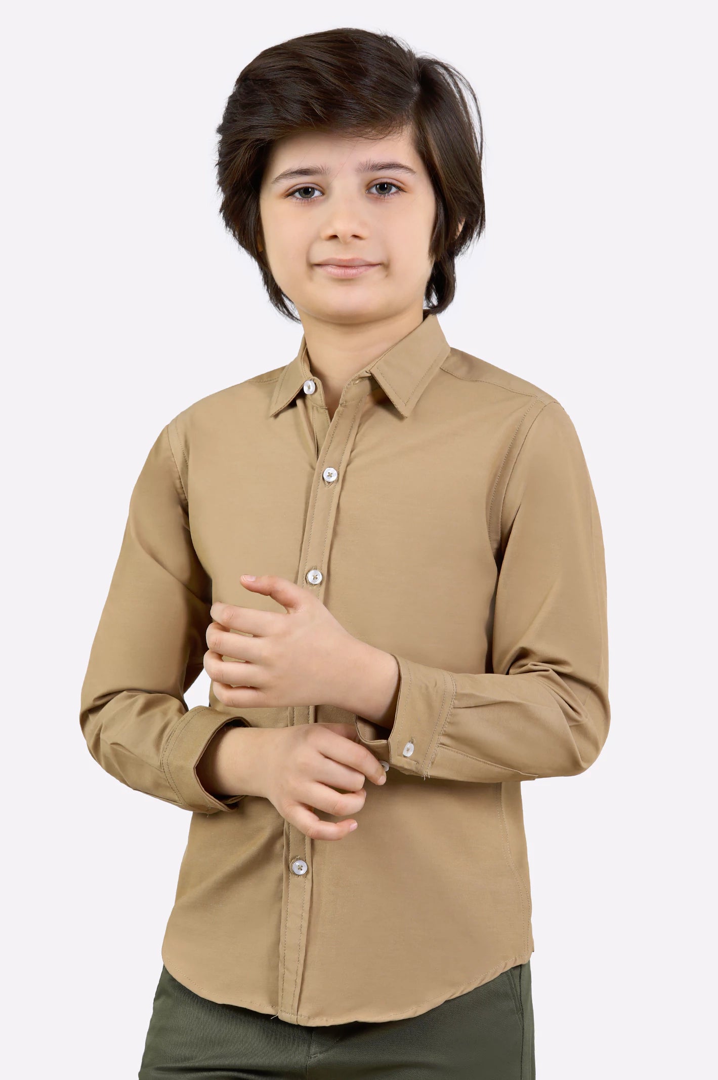 Khaki Plain Casual ShirtStreetwear Shirts