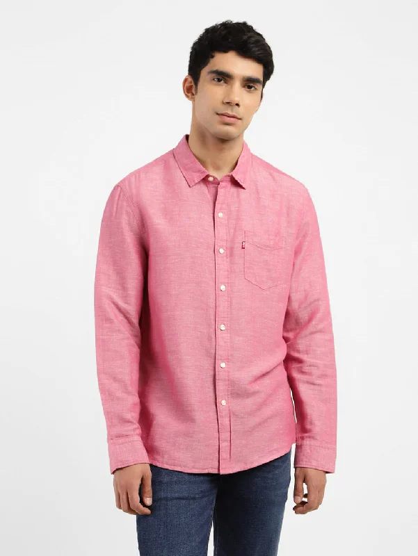 Men's Solid Spread Collar Linen ShirtQuick-Dry Shirts