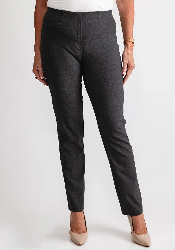 Robell Jacklyn Slim Fit Comfort Trousers, Charcoal Grey