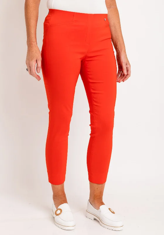 Robell Rose 09 Ankle Grazer Trousers, Bright Red