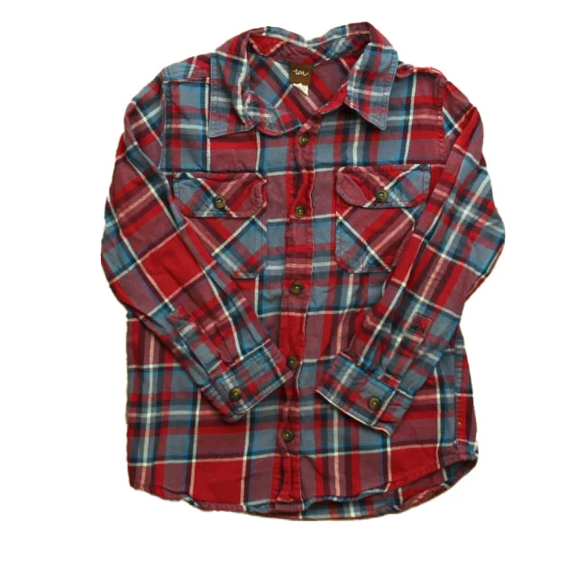 Tea Boys Red | Blue | Plaid Button Down Long Sleeve