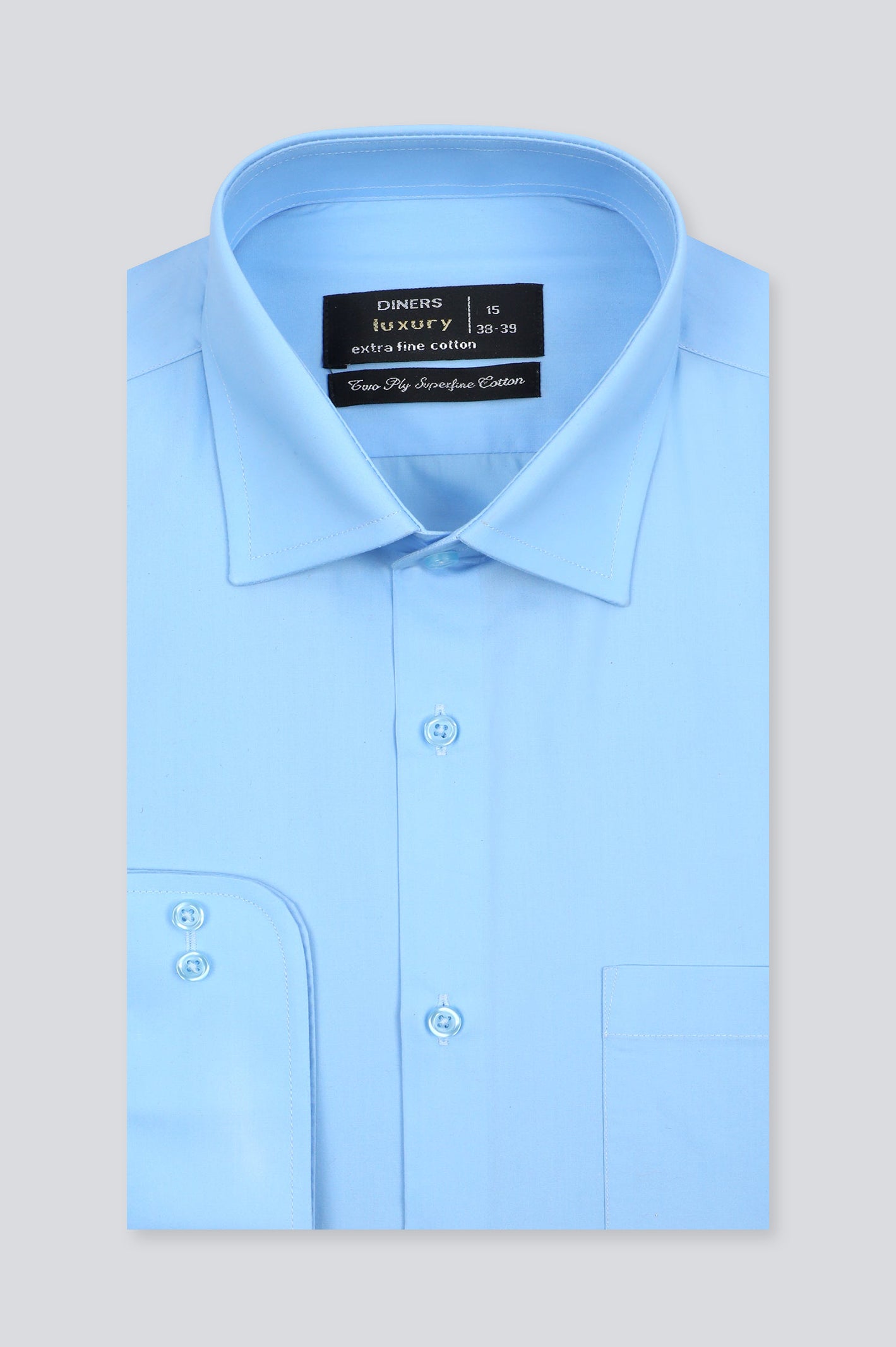 Blue Plain Formal Men ShirtThermal Shirts