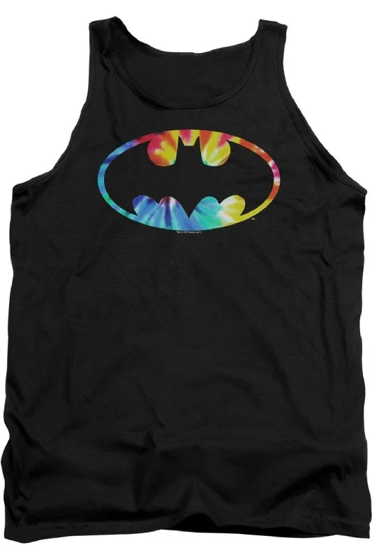 Compression teeBatman Tie Dye Batman Logo Adult Tank Top