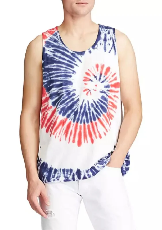 Mesh hoodiePolo Ralph Lauren Men's Tie Dye Jersey Tank, Multi, XXL