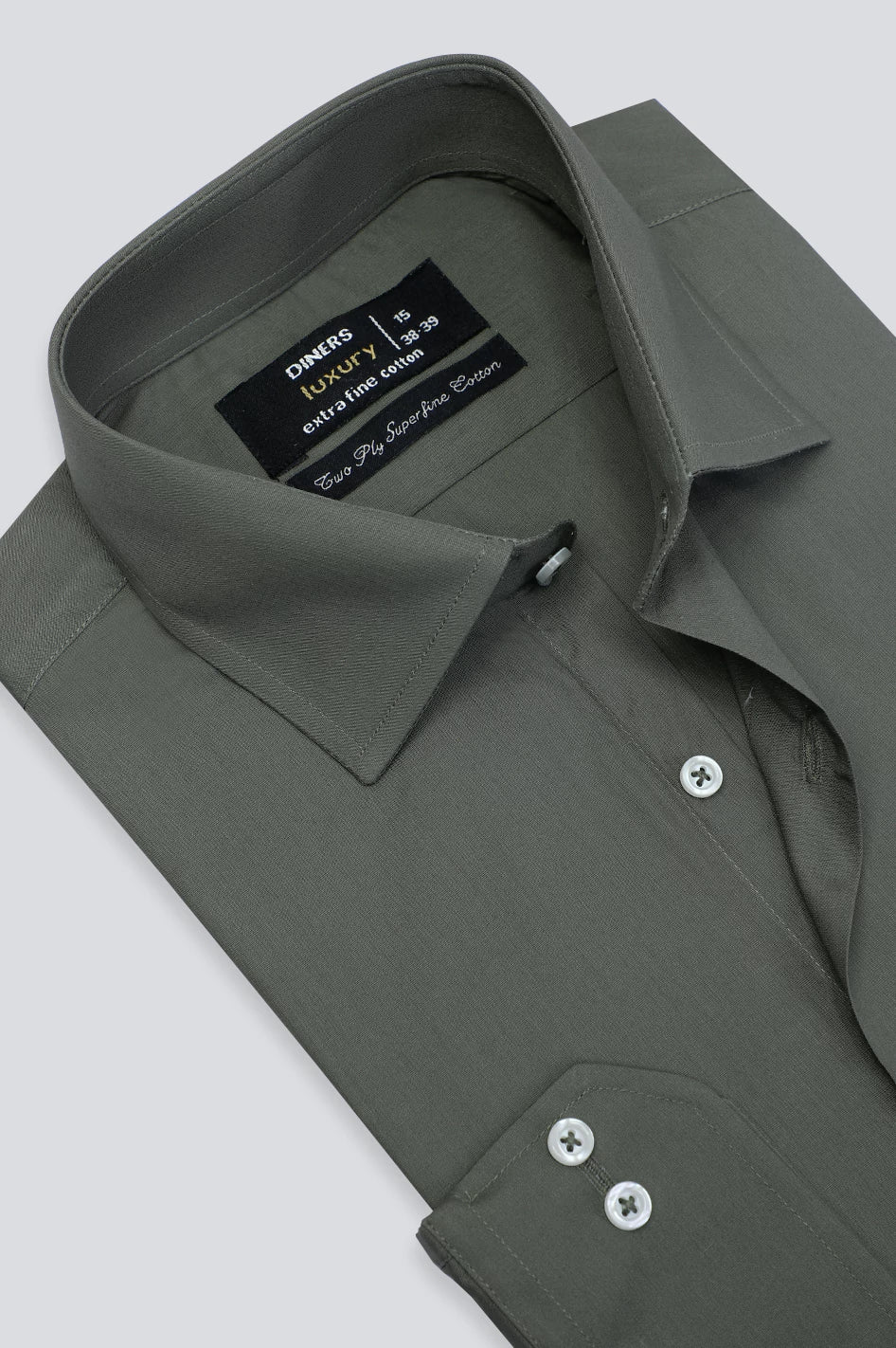 Olive Oxford Plain Formal ShirtAsymmetrical Shirts