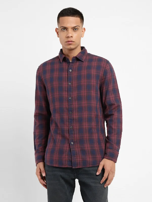 Men's Checkered Spread Collar ShirtThermal Shirts