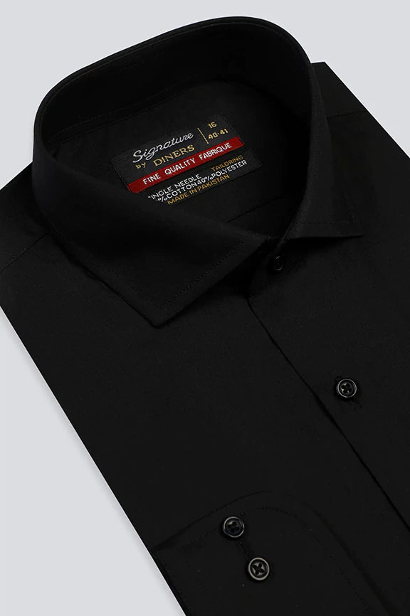 Black Plain Formal Man ShirtCollege Shirts