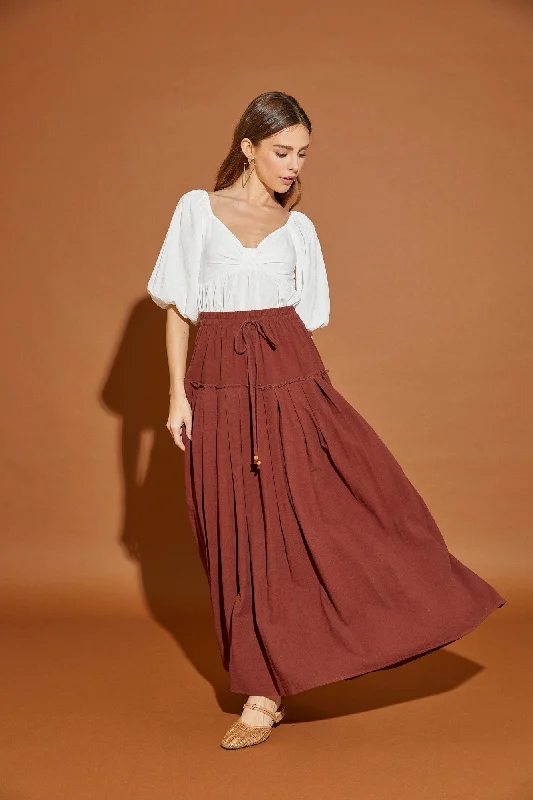 Utility SkirtSepia Drawstring Pleated Skirt