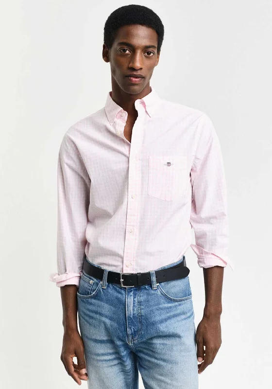 Gant Poplin Gingham Shirt, Light PinkCotton Shirts